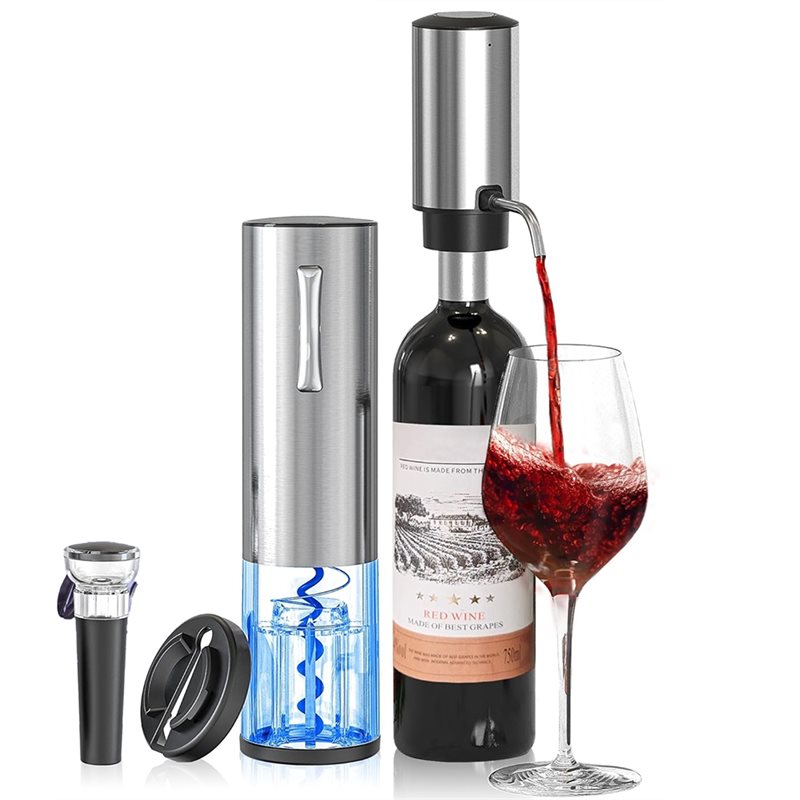 Decanter Aerator Set - 新登場！A61I ワインオープナー＆エアレーター 4-in-1 充電式電動ギフトセット（ワインデカンター付き）、ホームバーやパーティーに最適
