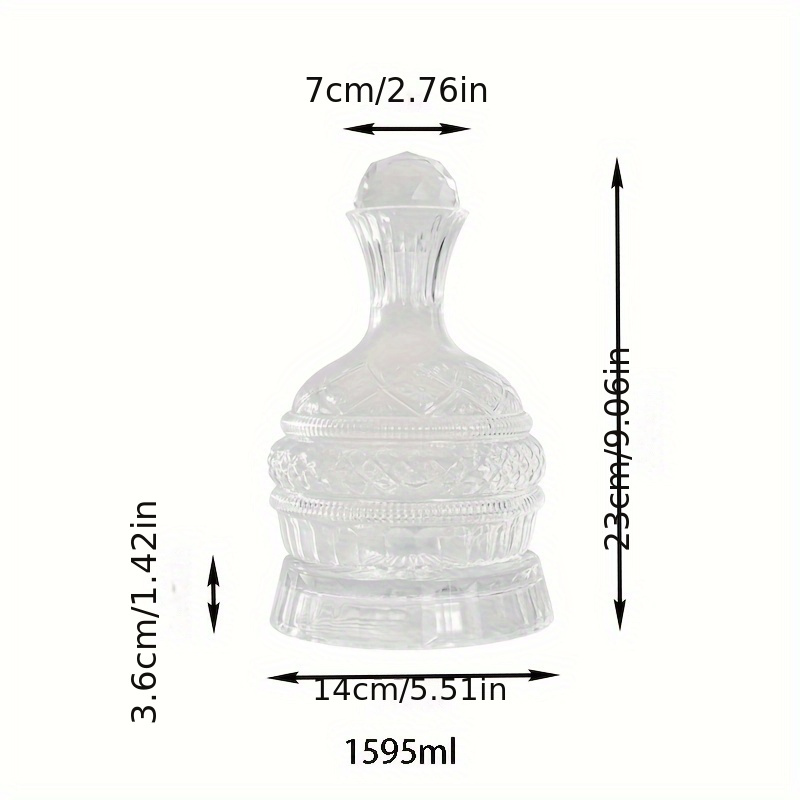 Decanter Aerator Set - クリスタル製ワインデカンター エレガントな手作りガラス製ワインデカンターセット - 回転式ワインエアレーター、回転式ウイスキーカラフェ