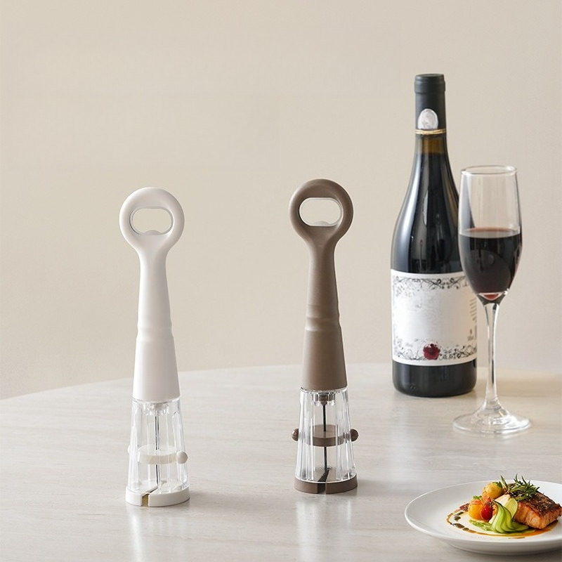 Wine Beer Opener - 2in1ボトルオープナー。空気圧を利用したワインやビールの栓抜き。家庭用、バー、パーティー、旅行、アウトドア、キャンプなど、様々なシーンで使える携帯用キッチンツール。