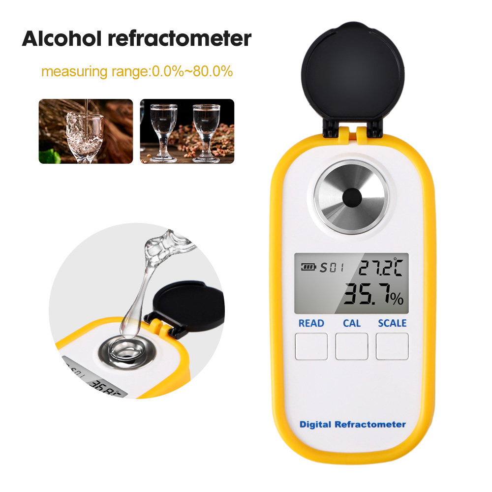 デジタルアルコール屈折計 0-80% 高精度 LCD ディス - Wine Beer Spirits のレビューと価格