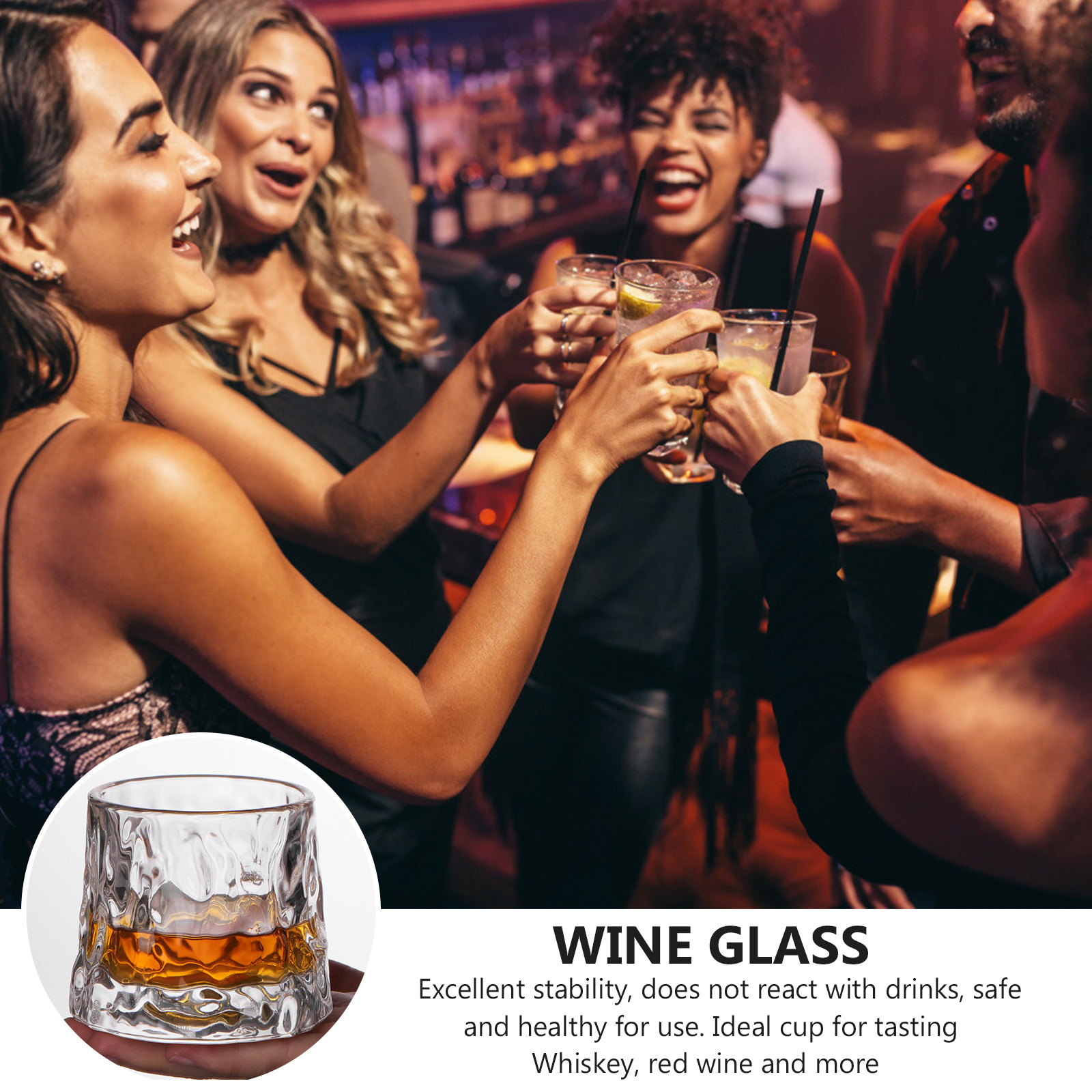 ハンマード加工のグラス製ウイスキーカップ。厚底で安定感があり - Wine Beer Tasting のレビューと価格