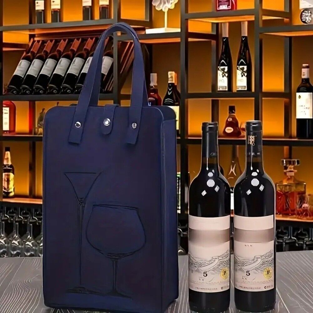 高品質フェルト製赤ワインバッグ、ダブルハンドル付きワインギフ - Wine & Beer Shop のレビューと価格