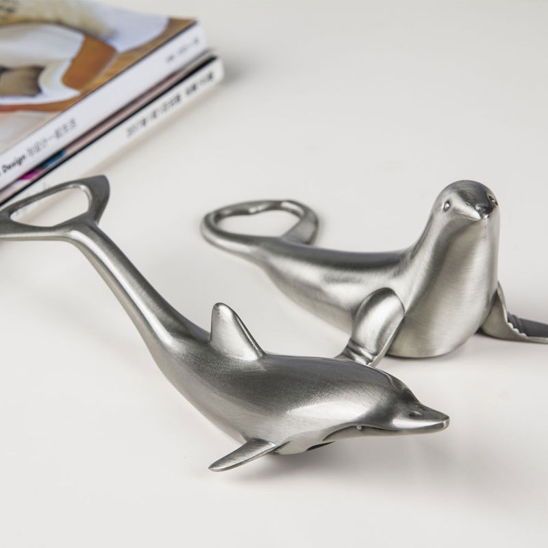 ヨーロッパスタイルのクリエイティブな多機能イルカ型ボトルオー - Wine Beer Opener のレビューと価格