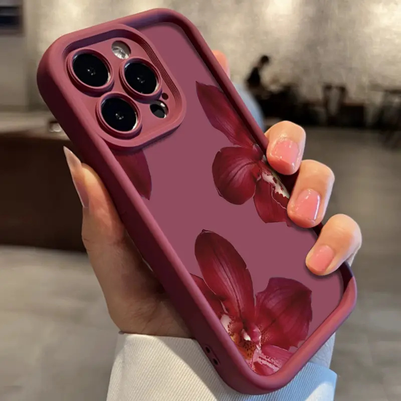 ワインレッドの蘭の花柄のiPhoneケース iPhone 1 - Wine & Beer Shop のレビューと価格