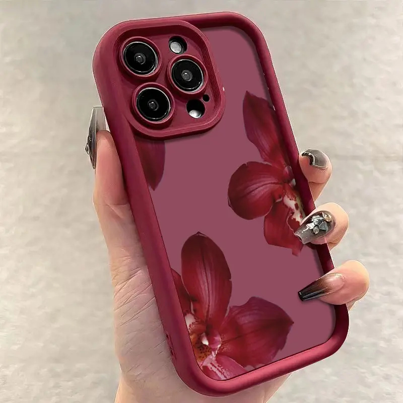 ワインレッドの蘭の花柄のiPhoneケース iPhone 1 - Wine & Beer Shop のレビューと価格