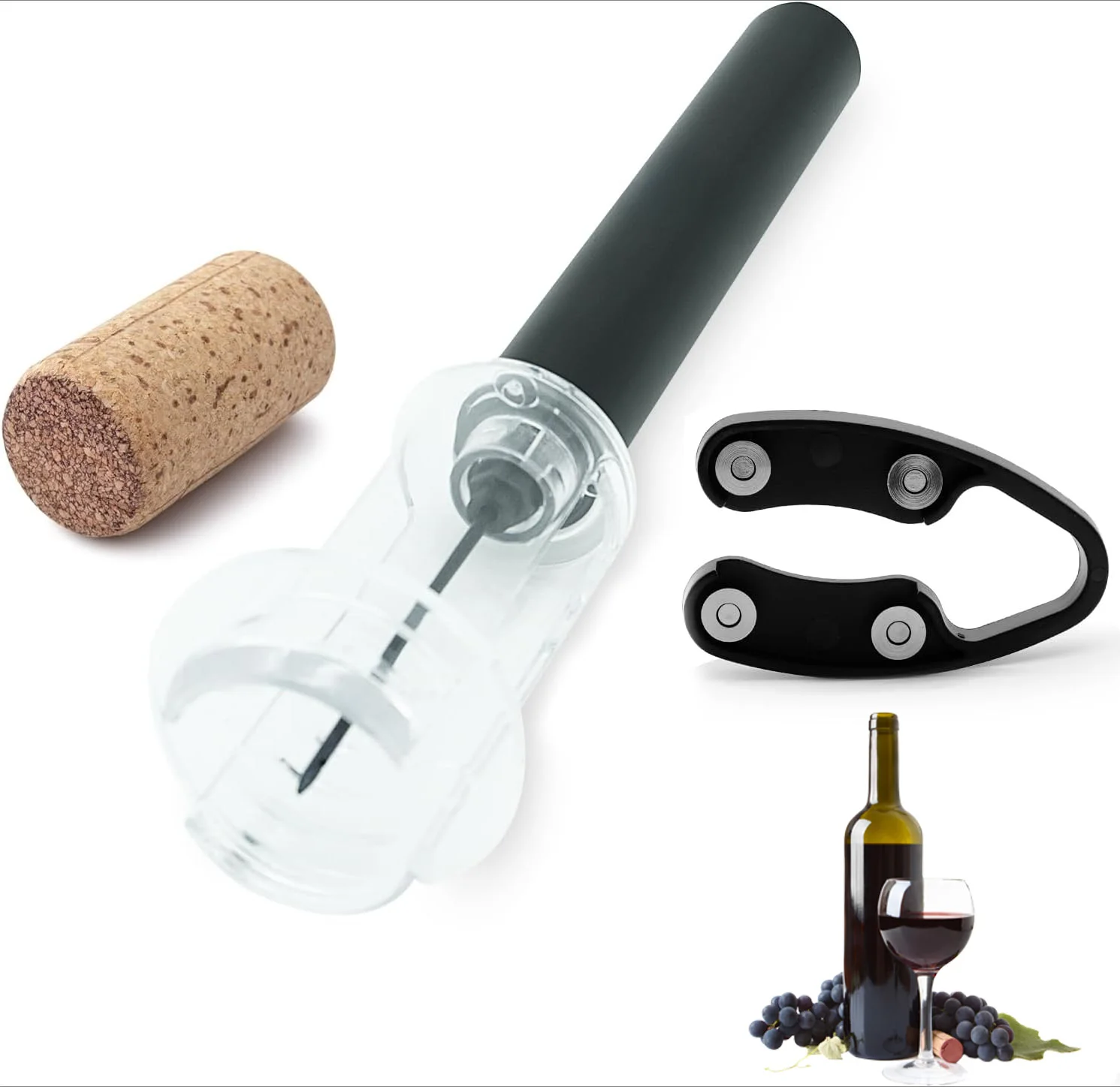 エアポンプワインボトルオープナー空気圧真空ワインストッパービ - Wine Beer Opener のレビューと価格
