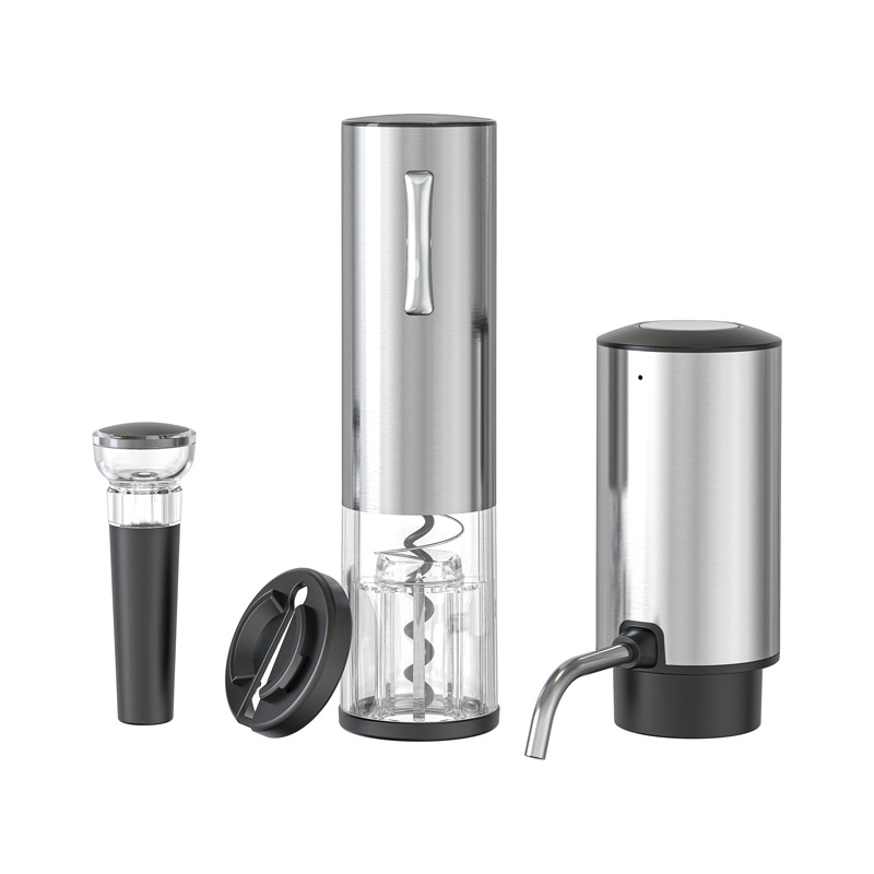 2-in-1充電式電動ワインエアレーター＆ポアラーセット 自 - Decanter Aerator Set のレビューと価格